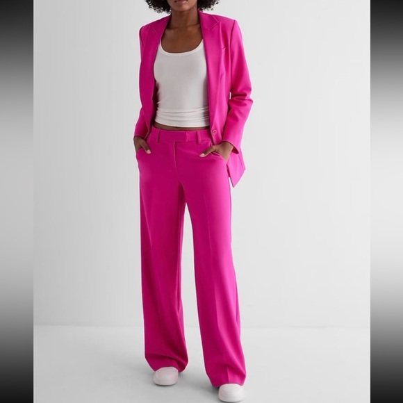 H&M | Wide Leg Dress Pants / Trouser Pants in Hot Pink| Size 2 NWOT - Picture 5 of 10